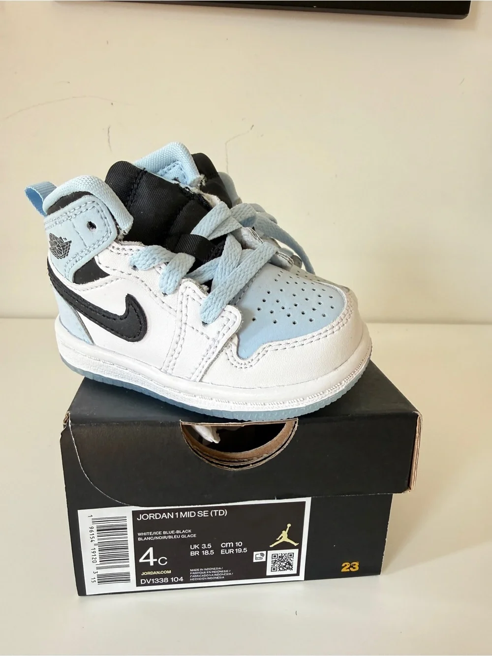 Nike Kids Light Blue, White & Black High-Top Sneakers